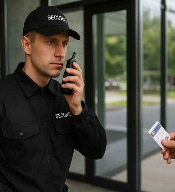 پلیس خصوصی در ورودی ساختمان